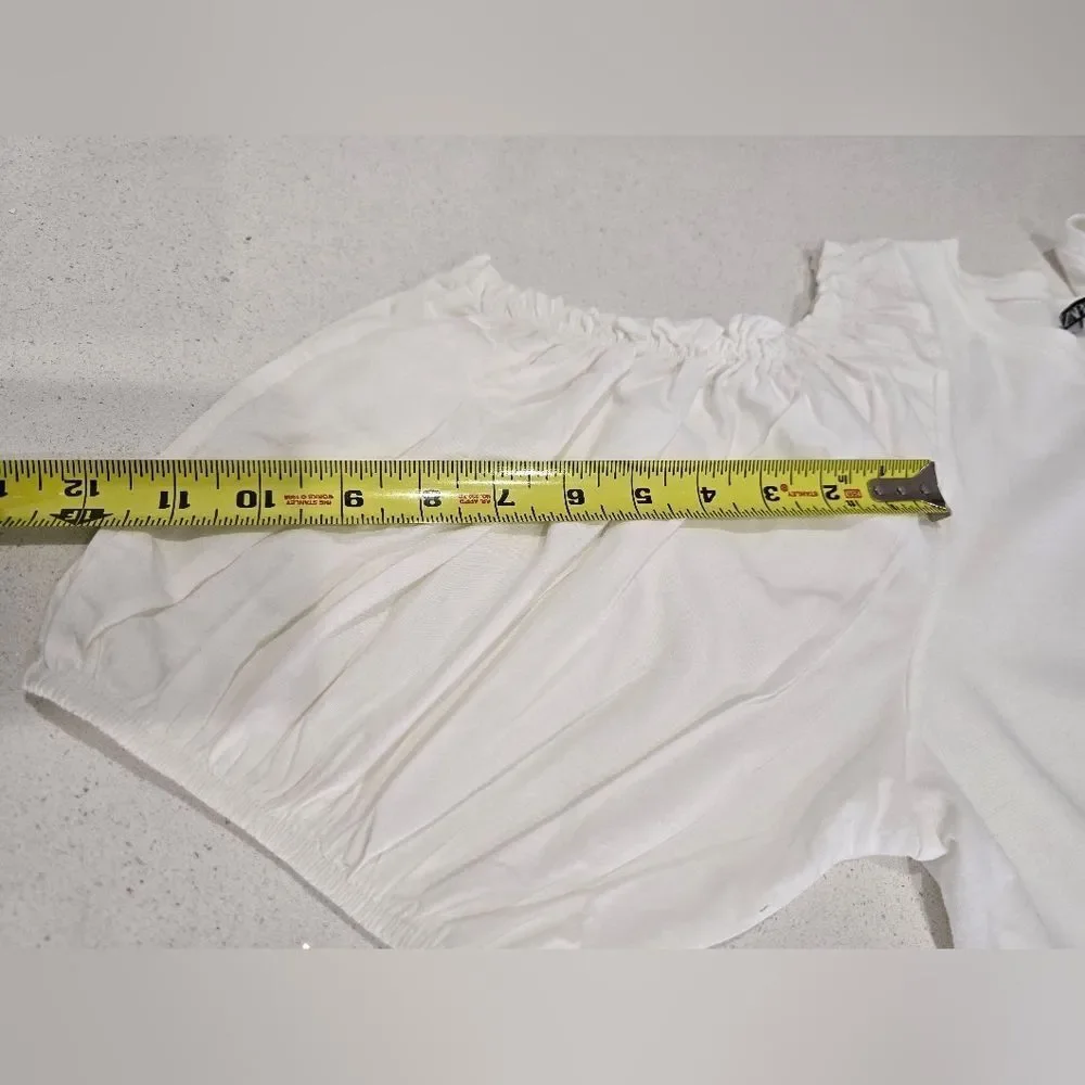 Zara White Cold Shoulder Blouse